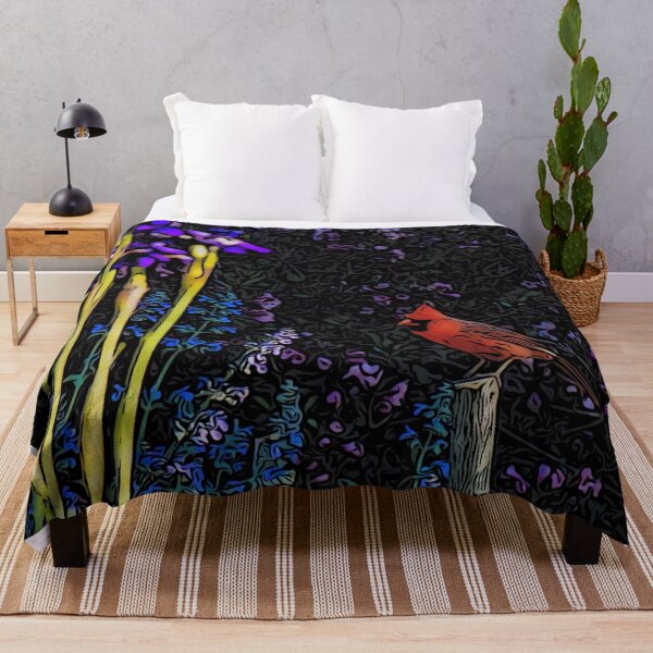 Item preview, Cardinal with Spring Flowers Pop Art designed and sold by Zurickdesigns.