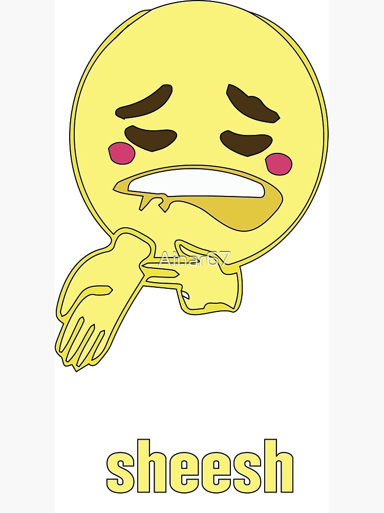 Sheesh Face Sheesh Emoji Biting Lip Emoji Framed Art Print For Sale By Ainar Redbubble