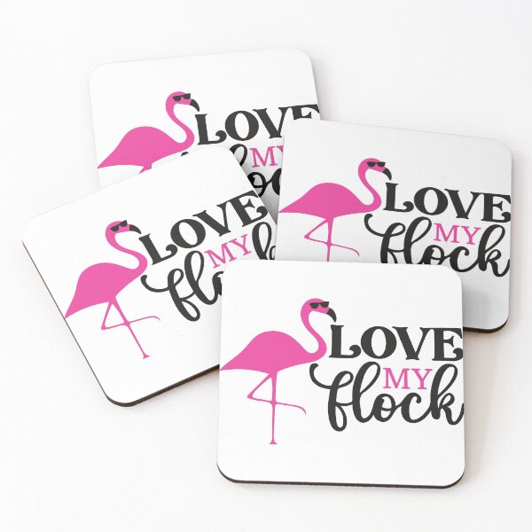 Item preview, Love my Flock Love Flamingo Funny Summer Love Valentine Summer Gift Art Design Happy Life Apparel Essential Motivation Inspiration Joy Mood  designed and sold by DesignByHeartUK.