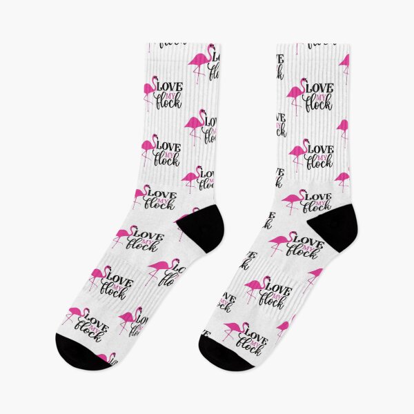 Item preview, Love my Flock Love Flamingo Funny Summer Love Valentine Summer Gift Art Design Happy Life Apparel Essential Motivation Inspiration Joy Mood  designed and sold by DesignByHeartUK.