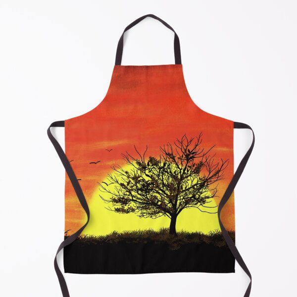 Item preview, Sunset Fields orange tree and birds silhouette designed and sold by expresivedesign.