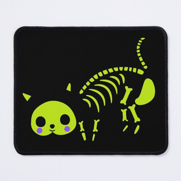 Item preview, Neon Green Skeleton Crouching Kitty Simple Bold Design designed and sold by EarthArtDesigns.