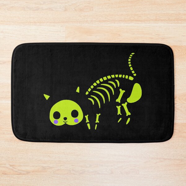 Item preview, Neon Green Skeleton Crouching Kitty Simple Bold Design designed and sold by EarthArtDesigns.