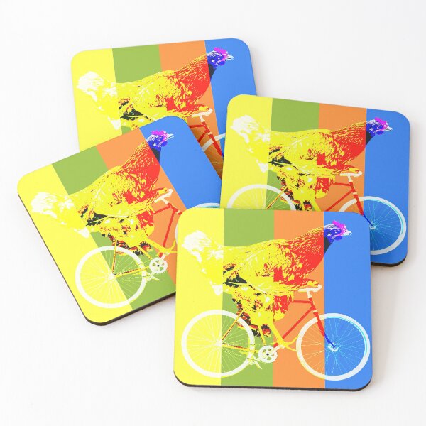 Item preview, Stripes Chicken Riding Bicycle designed and sold by RamiBeans.