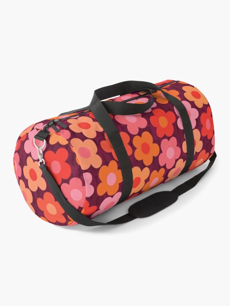 Old flower plum red lining with detachable zipper bag. Apricot