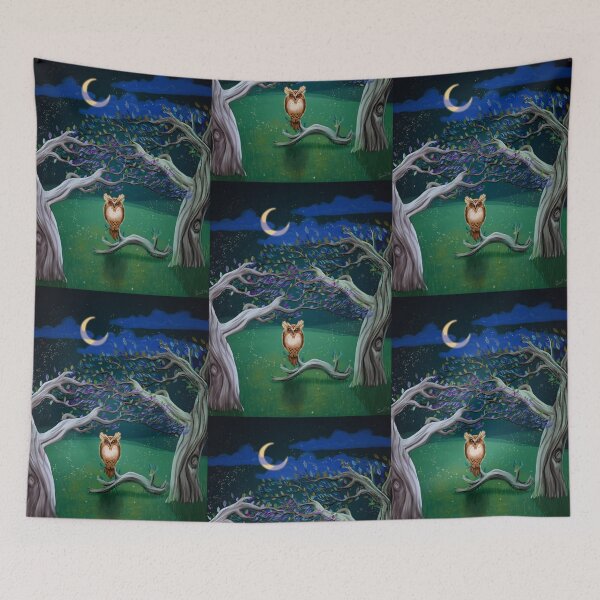 Item preview, Owl In The Magic Forest designed and sold by BunnyThePainter.