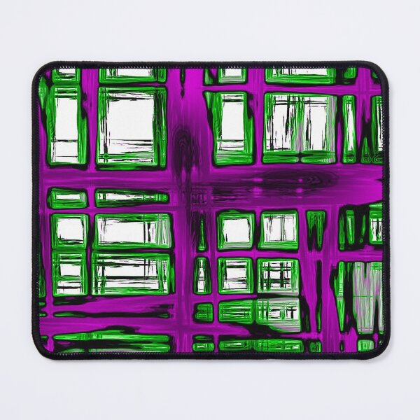 Item preview, Abstract window pattern, rectangular geometric pattern, purple, lime green, black, white designed and sold by Nostrathomas66.