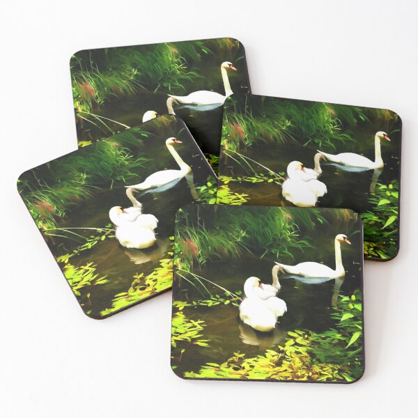 Item preview, Swan Family and Spring Flowers Oil Painting 2 designed and sold by Zurickdesigns.