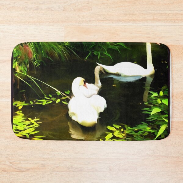 Item preview, Swan Family and Spring Flowers Oil Painting 2 designed and sold by Zurickdesigns.