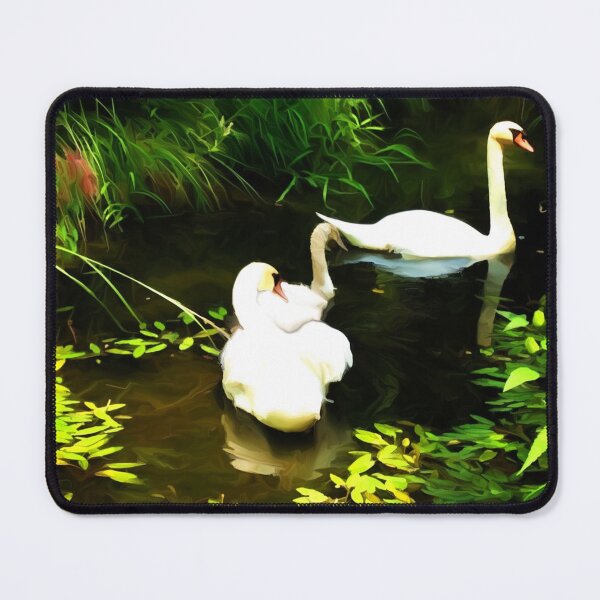 Item preview, Swan Family and Spring Flowers Oil Painting 2 designed and sold by Zurickdesigns.