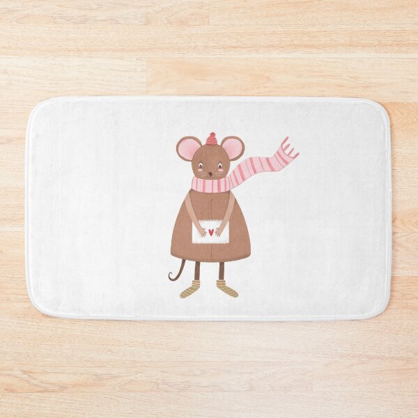 Item preview, Mouse in a hat with a love letter winter cozy illustration designed and sold by mikhaleeevich.