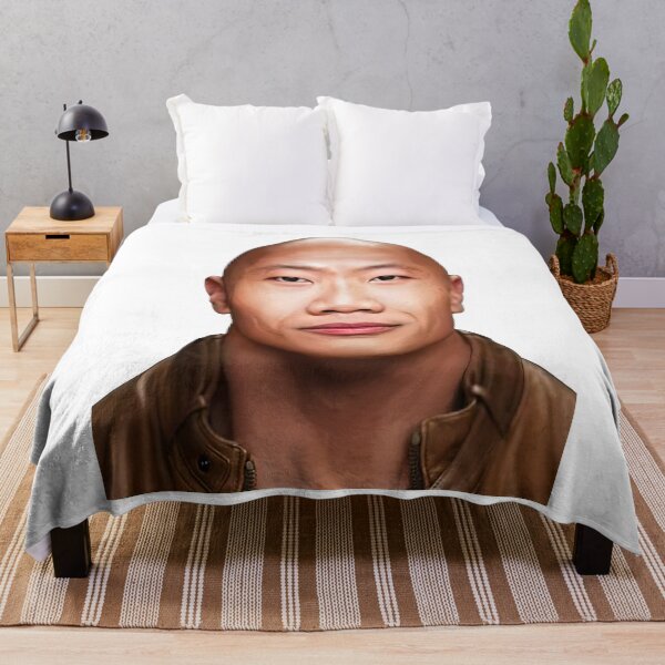 Dwayne The Wok Johnson -The Wock in Chinese Social Credit Points Meme vs John Xina Throw Blanket