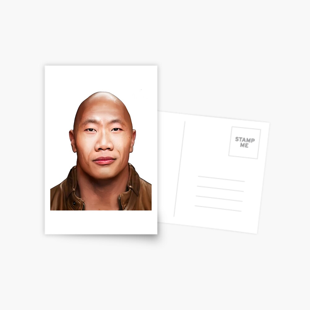 Dwayne The Wok Johnson The Wock In Chinese Social Credit Points Meme Vs John Xina Postcard 7172