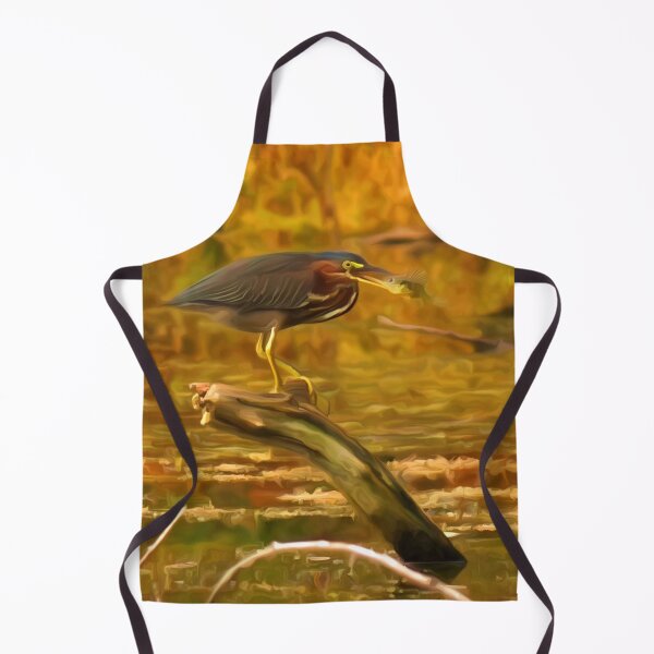 Item preview, Fishing Green Heron Digital Oil Painting designed and sold by Zurickdesigns.