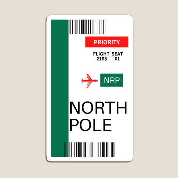 Item preview, North Pole Boarding Pass Christmas designed and sold by oliviakays.