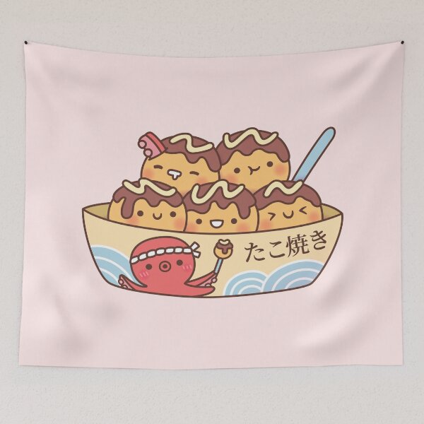 Item preview, Kawaii Japanese Food Takoyaki Octopus Balls designed and sold by rustydoodle.