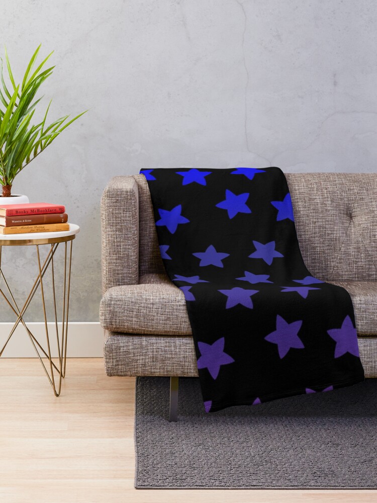 Thumbnail 2 of 6, Throw Blanket, Colorful Stars designed and sold by SabinesWorld.