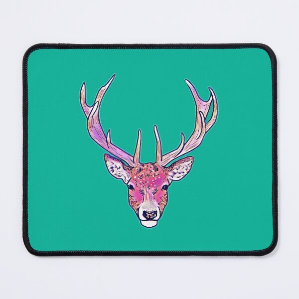 Item preview, Pink deer antlers on turquoise designed and sold by Ninaeva.