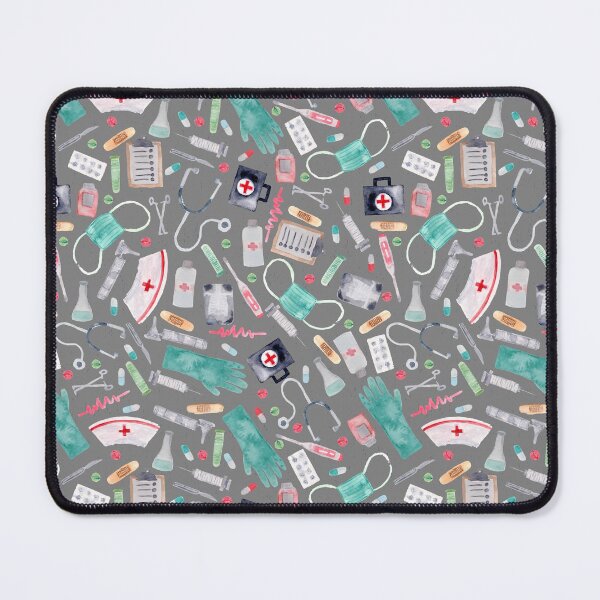 Item preview, Medical Pattern | Doctor | Nurse | Watercolor | Grey Texture designed and sold by Harpley Design Studio.