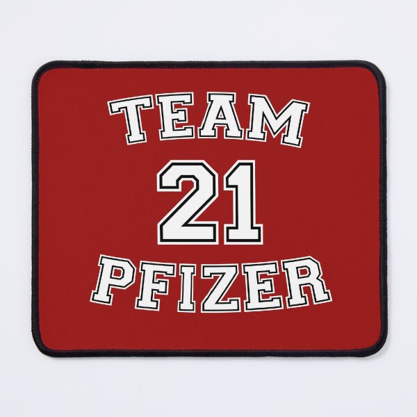 Item preview, Vaccine pride: Team Pfizer (white college/varsity jersey typeface) designed and sold by Ofeefee.