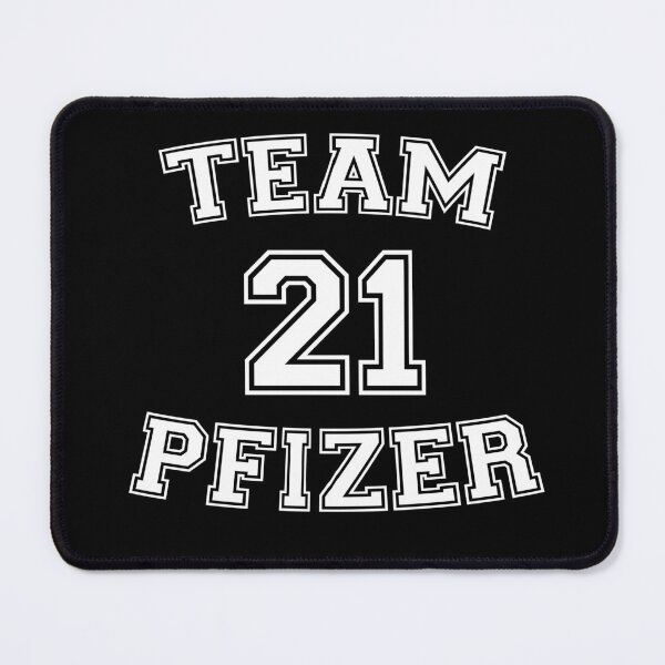 Item preview, Vaccine pride: Team Pfizer (white college/varsity jersey typeface) designed and sold by Ofeefee.
