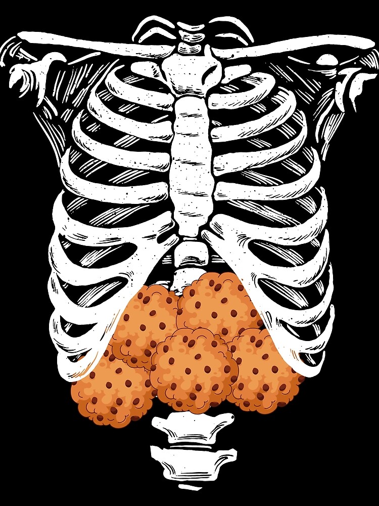 Thumbnail 3 von 3, Tuch, Cookie Skeleton Rib Cage Funny Ate Chocolate Chip Cookies Gear designt und verkauft von DynamicDesign.