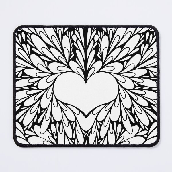 Item preview, Black and White Blossoming Heart designed and sold by kallyfactory.
