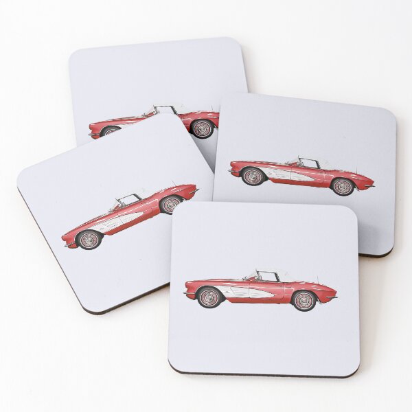 Item preview, retro stylish red car designed and sold by MikaelSh.