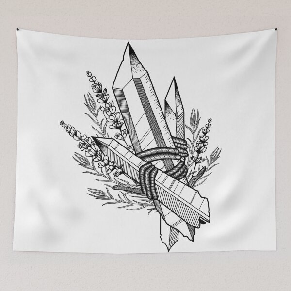 Item preview, Crystal Herb Bundle Tattoo designed and sold by MyOwnFairytales.