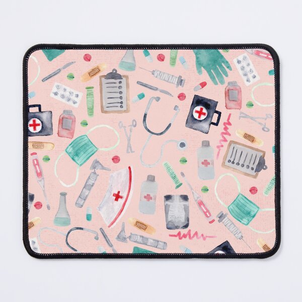 Item preview, Medical Pattern | Doctor | Nurse | Watercolor | Pink Texture designed and sold by Harpley Design Studio.