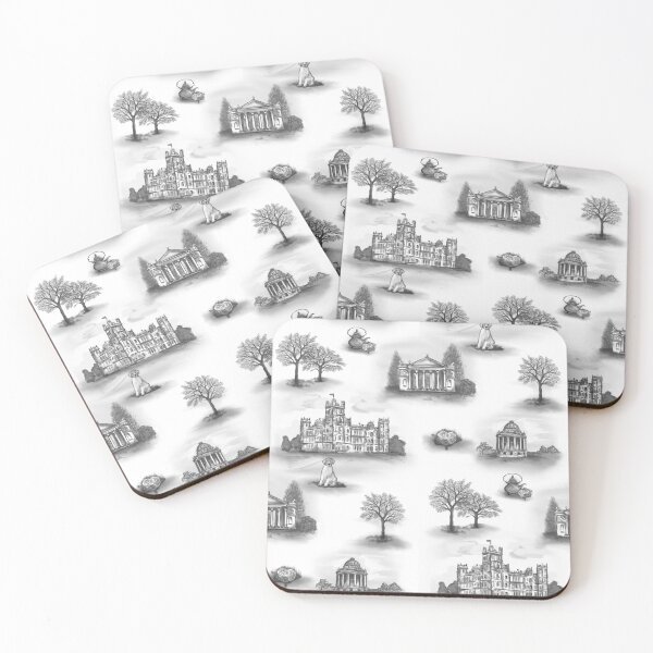Item preview, Black and Gray Downton Abbey Toile designed and sold by Sharilea.