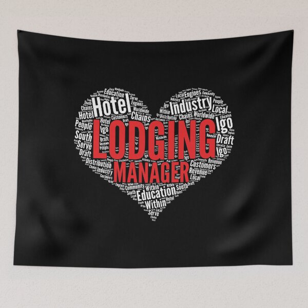 Item preview, Lodging manager Heart Shape Word Cloud Design graphic designed and sold by theodoros20.