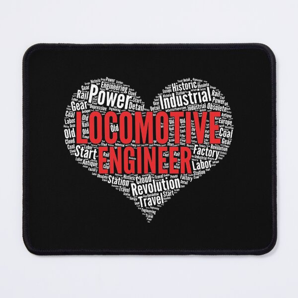Item preview, Locomotive engineer Heart Shape Word Cloud Train Lover design designed and sold by theodoros20.