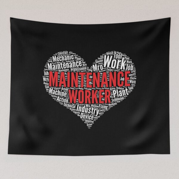 Item preview, Maintenance worker Heart Shape Word Cloud Design design designed and sold by theodoros20.