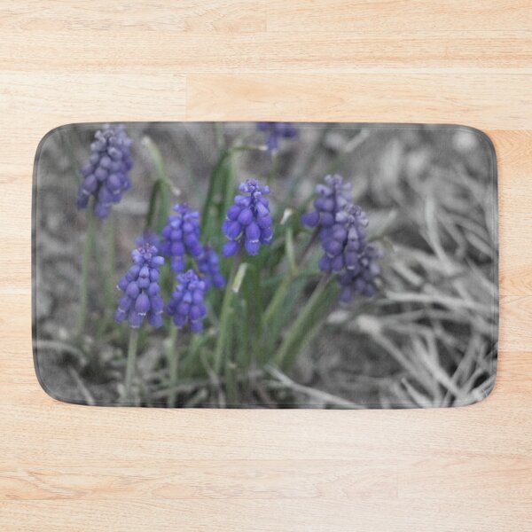Item preview, Purple Grape Hyacinths Blooms Focal Black and White designed and sold by JariHawk.