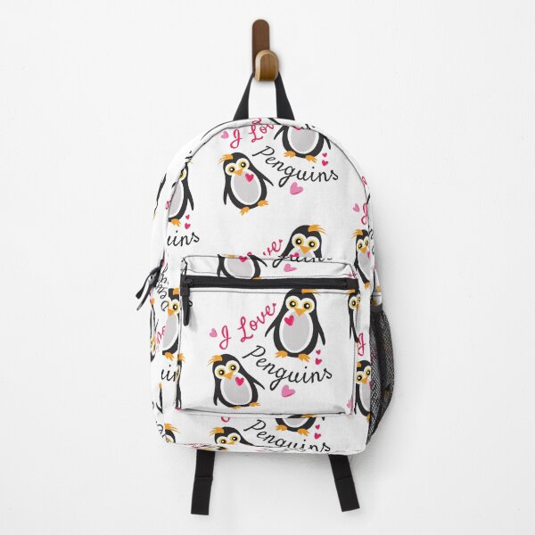 Item preview, I love Penguins Love nature Friendship Funny penguins Love Valentine Summer Gift Art Design Happy Life Apparel Essential Motivation Inspiration Joy Mood designed and sold by DesignByHeartUK.