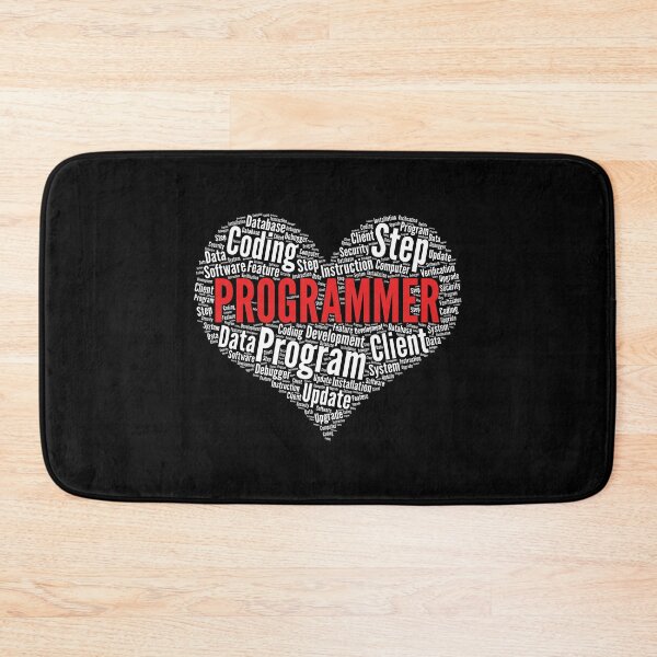 Item preview, Programmer Heart Shape Word Cloud Design Coding print designed and sold by theodoros20.