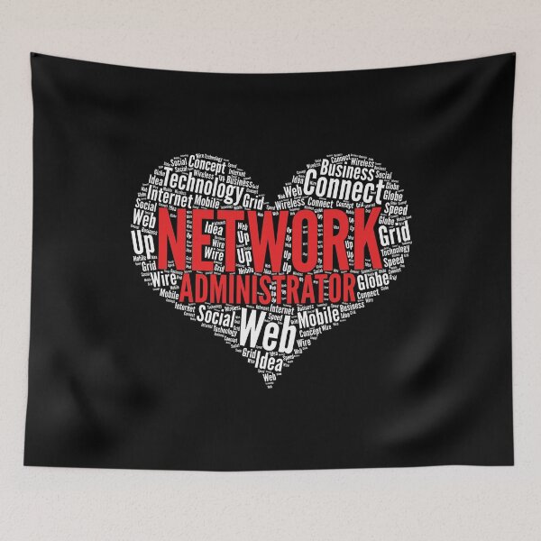 Item preview, Network administrator Heart Shape Word Cloud Design print designed and sold by theodoros20.