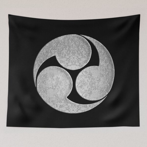 Item preview, Hidari Mitsu Tomoe Kamon in Silver Foil designed and sold by Takeda-art.