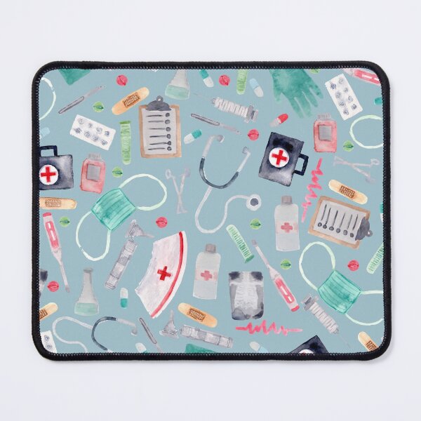 Item preview, Medical Pattern | Doctor | Nurse | Watercolor | Blue designed and sold by Harpley Design Studio.