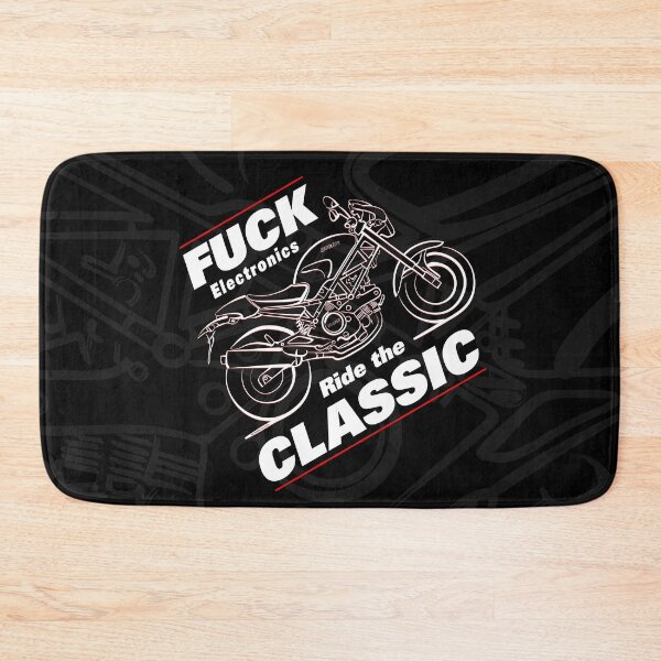 Item preview, Fuck Electronics Ride The Classic, Great Monster Line Art Motorycle, Biker designed and sold by etoide.