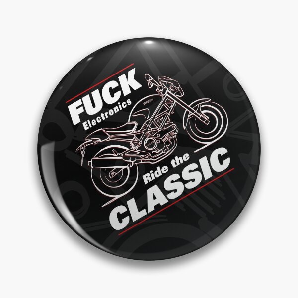 Item preview, Fuck Electronics Ride The Classic, Great Monster Line Art Motorycle, Biker designed and sold by etoide.