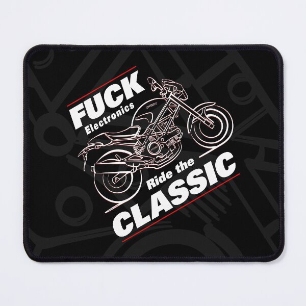 Item preview, Fuck Electronics Ride The Classic, Great Monster Line Art Motorycle, Biker designed and sold by etoide.