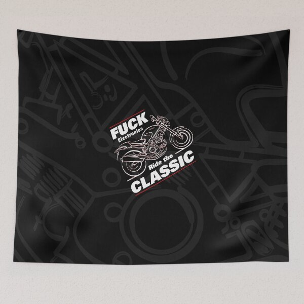 Item preview, Fuck Electronics Ride The Classic, Great Monster Line Art Motorycle, Biker designed and sold by etoide.