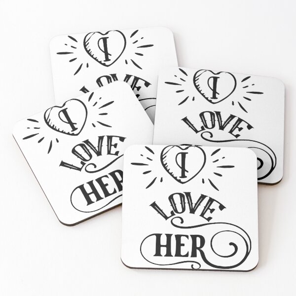 Artikelvorschau, I love her My Girl Funny Chick Art Design Happy Apparel Essential Inspiration Joy Mood Funny entworfen und verkauft von DesignByHeartUK.