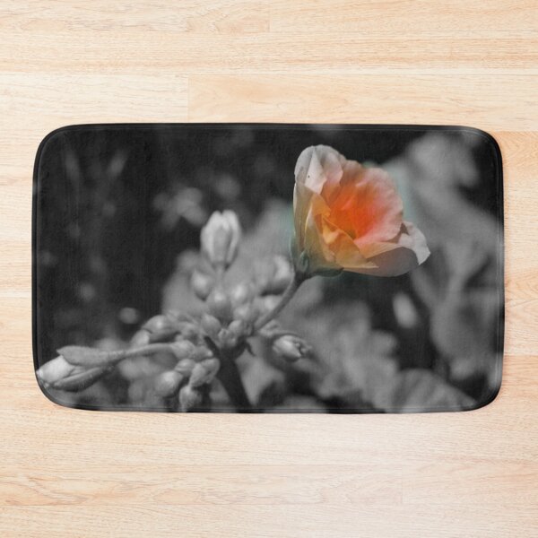 Item preview, Orange Geranium Early Bloom Flower Focal Black and White designed and sold by JariHawk.
