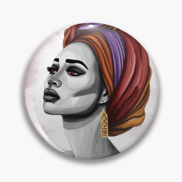 Item preview, Beautiful woman with colourful headscarf  designed and sold by RitaVeikuts.