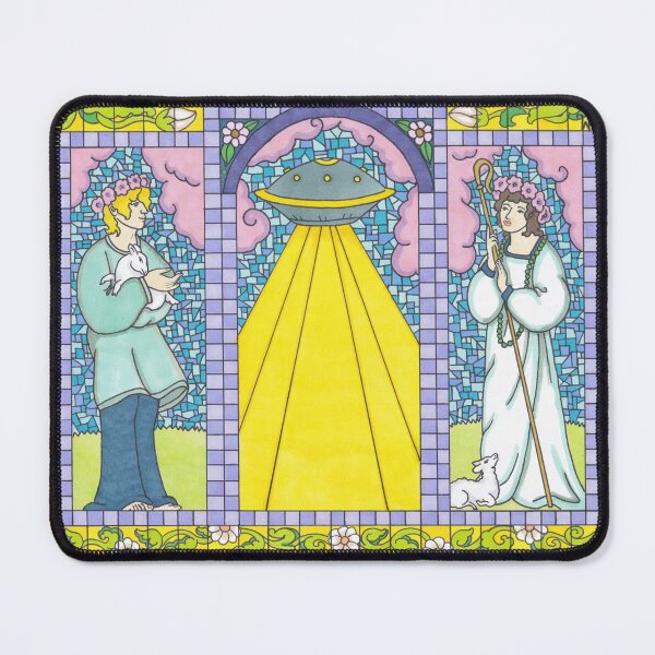 Alien Love Child Stained Glass Window Mouse Pad