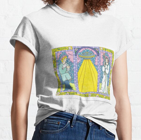 Alien Love Child Stained Glass Window Classic T-Shirt