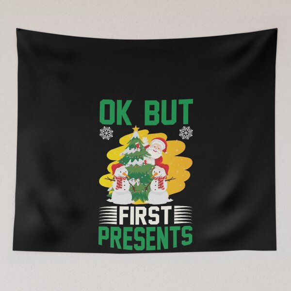 Item preview, Ok But First Presents Funny Ugly Xmas Ugly Christmas designed and sold by Superhero Gear.
